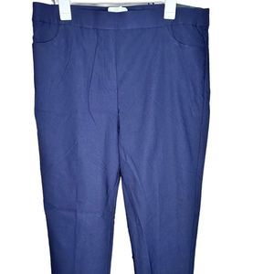 Alfred Dunner Women's Navy Blue Slimming Waistband Pants Size 14